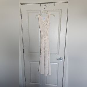 Vici Cream Ribbed Maxi Dress